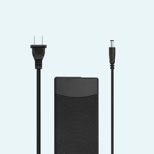 Medistrom 90W Rapid AC Charger for Pilot-24 Lite Battery Pack on light blue background.