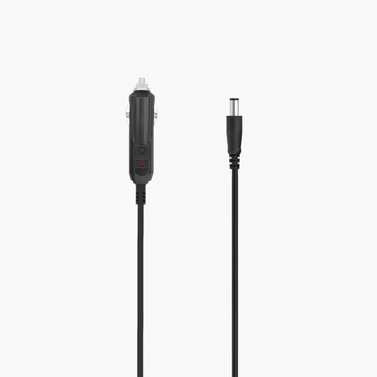 Medistrom DC Car Charger for Pilot-24 CPAP Battery Pack on grey background.
