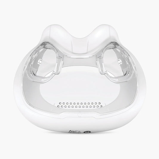 ResMed AirFit™ F30i Full Hybrid CPAP Mask Cushion on grey background.