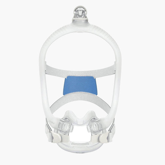 ResMed AirFit F30i Full Face CPAP Mask on grey background.