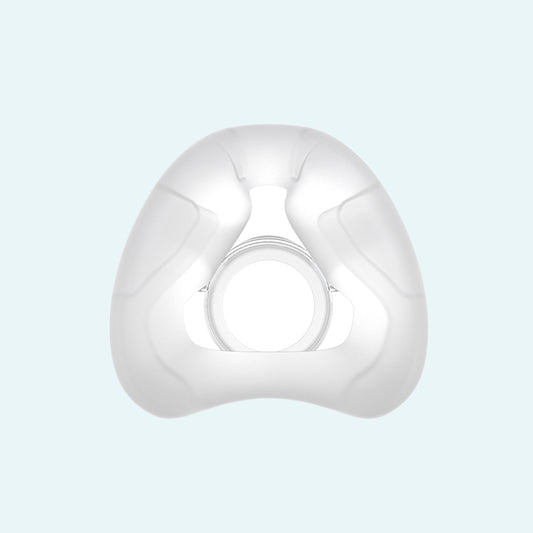 ResMed AirFit™ N20 Nasal CPAP Mask Cushion on light blue background.