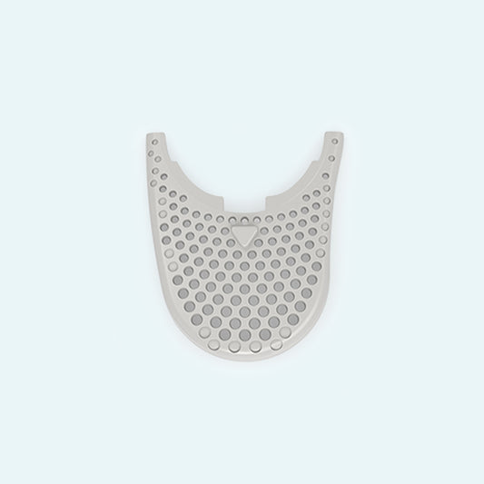 ResMed AirMini™ Travel CPAP Replacement Filter Cover on light blue background.