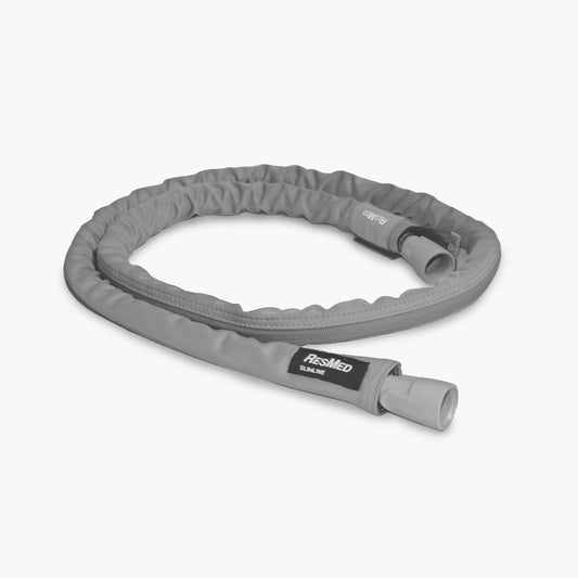 ResMed SlimLine™ Tubing Soft Cloth Tubing Wrap on grey background.